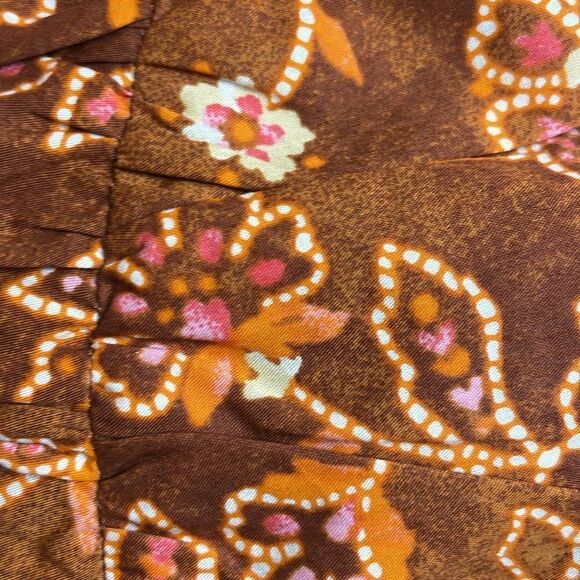 NWT J Crew Cropped Halter Top Brown Vintage Vines Floral Print Size 6 - Picture 5 of 11